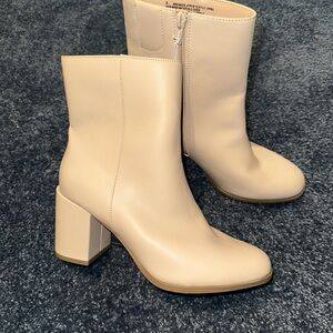 Target Cream Heeled Boots
